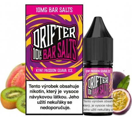 Liquid Drifter Bar Salts Kiwi Passionfruit Guava Ice 10ml - 10mg